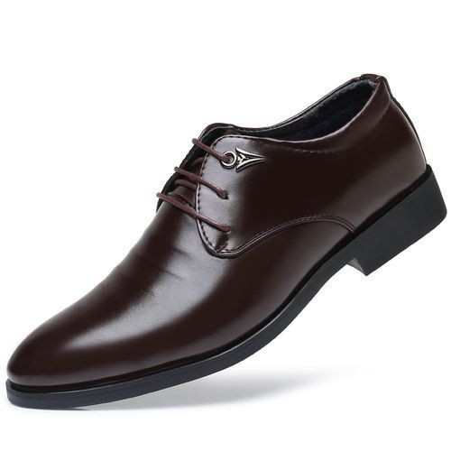Leisure Mens Business Leather Shoes Non-slip Formal Leather Shoes Red