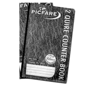Picfare 2 Quire Picfare Counter Books, 12 Pieces 192 Pages , Black and White