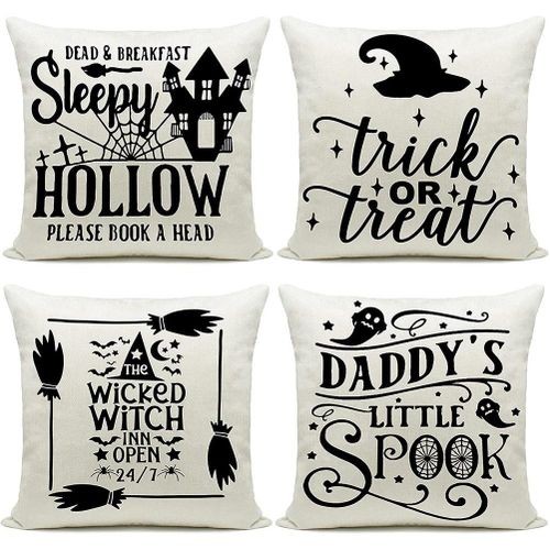 Halloween Pillow Covers 18X18 Set of 4 for Sofa Couch