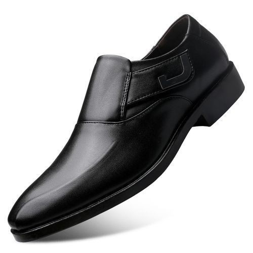 Men Office Formal Shoes Slip On Business Casual Moccasins (Black)