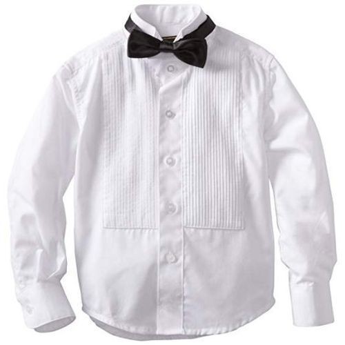 Boys Long Sleeved Shirt And Bow Tie - White