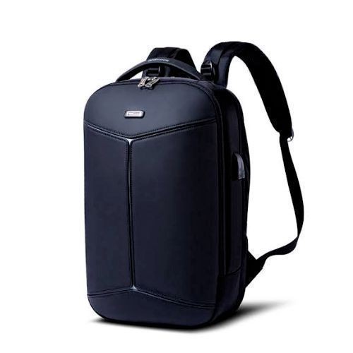 Black Waterproof Anti-Theft Laptop Bag with USB - High Capacity"