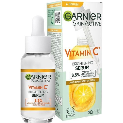 Garnier Vitamin C Serum for Face, Anti-Dark Spots & Brightening Serum, 3.5% Vitamin C, Niacinamide, Salicylic Acid & Lemon Extract, Brightening Serum For Dull, Tired Skin