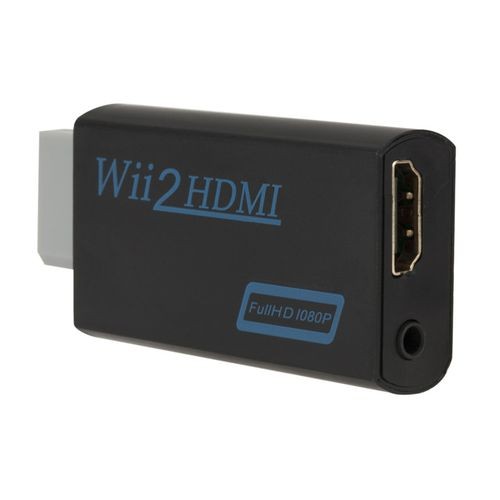 1080P WII-cpmpatible 2HDMI Converter 3.5mm Audio for PC HDTV Monitor Display for WII-cpmpatible To HDMI-compatibleAdapter-black