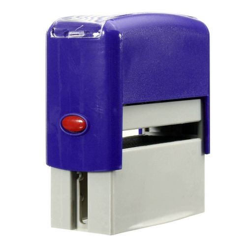 DIY Personalised Inking Rubber Stamp Kit Customised Business Name Address Blue