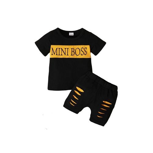 MINI BOSS Toddler Baby Boys Summer Fashion Short Sleeves Clothing Set