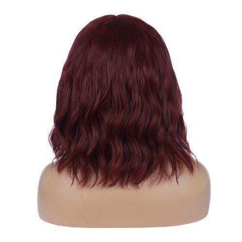 Fashion Women Red Smooth Long Curly Wig High Temperature-