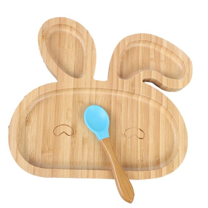 Portable Bamboo Baby Toddler Plate