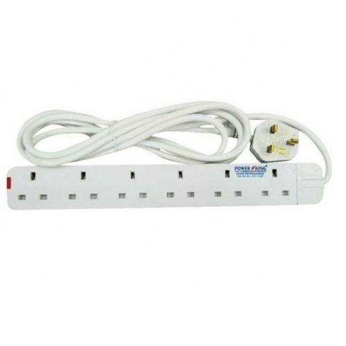 Power King 6 Way Outlets Extension With 3 Meters Cable Length