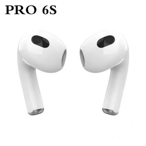 TWS Air Pro 6S Wireless EarBuds with Wireless Charging Case- White
