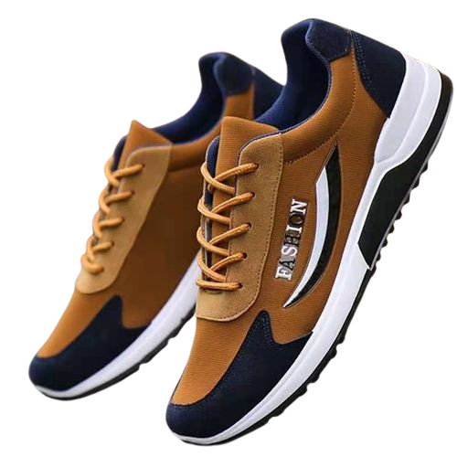 Men's Breathable Comfortable Sneakers Lace Up Hiking Shoes - Brown