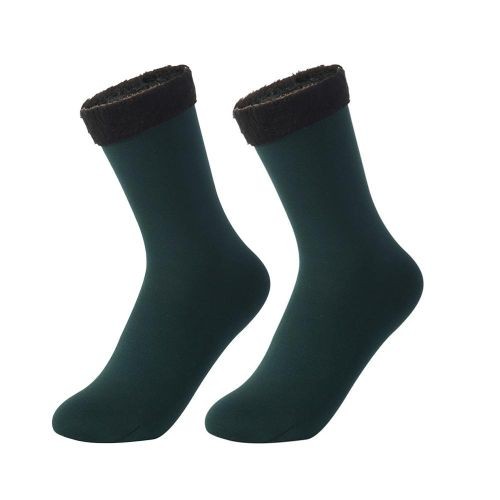 Fleece Lined Calf Socks for Women Winter Thermal Thick Crew Socks Long Warm Cozy Ankle Socks Home Work Causal Socks