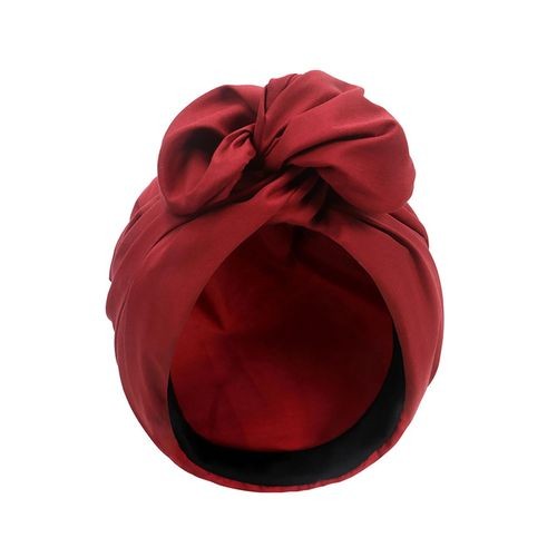 Ladies Headscarf Retro Style Womens Headwrap Soft for Short Wine Red