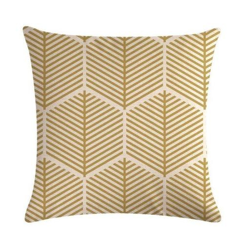 Multi-color Cotton Linen Mustard Pillow Case Yellow Geometric Pillow Covers Decorative Size: 45CM X 45CM