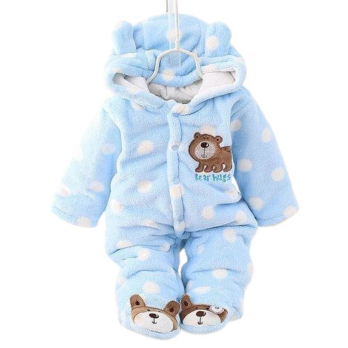 Cartoon Infant Babies Jumpsuit - Blue,White