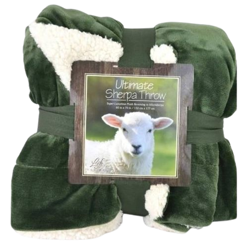 Fleece Woolen Soft Blanket - Army Green