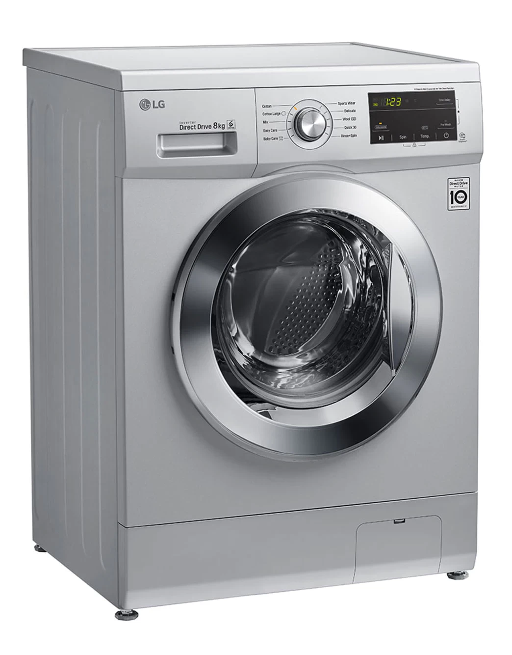 LG 8kg silver washing machine