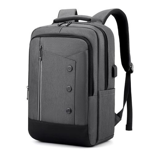 Anti-Theft USB 16" Laptop Backpack - Gray
