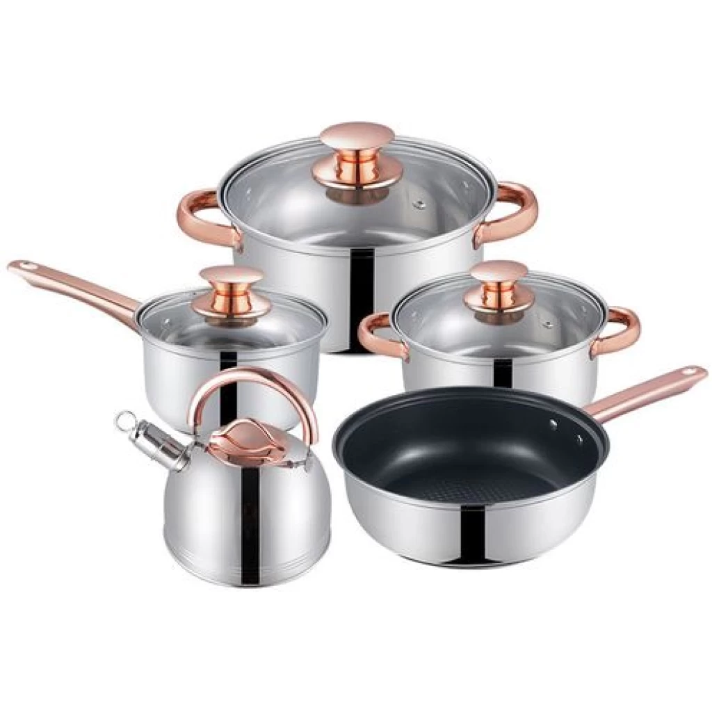 Stainless Steel Saucepans Cookware Pots With Kettle And Frying Pan