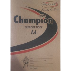 A Dozen Of 12 Champion Picfare Exercise Books 200 Pages Brown