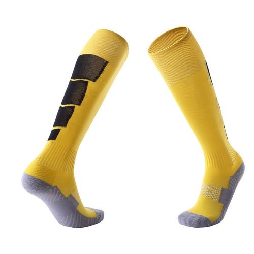 Adult Non-Slip Over-Knee Football Socks Thick Comfortable Wear-Resistant High Knee Socks(Yellow