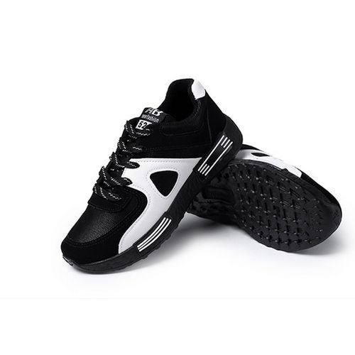 Breathable Ladies Exercise Flat Sneaker Shoes - Black, White
