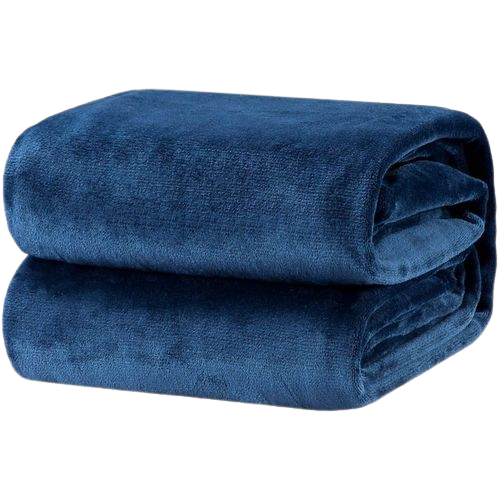Double sided fleece blanket - Navy Blue