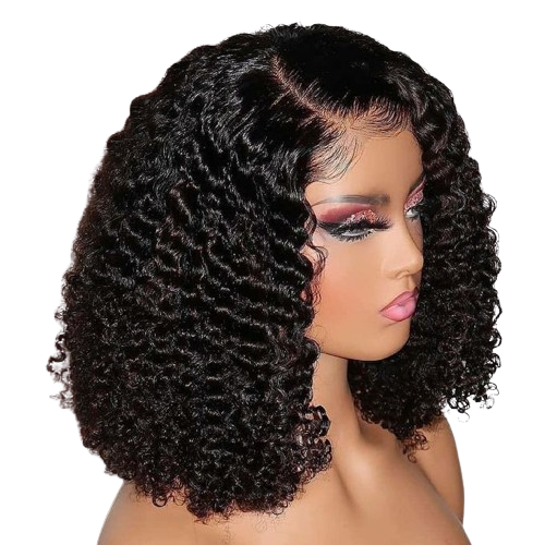 Short Curly Bob Mesh Frontal Woman Hair Wiggings Deep Wave Glueless Wiggings T Part Lace Mesh Closure Brazilian Wigs for Women