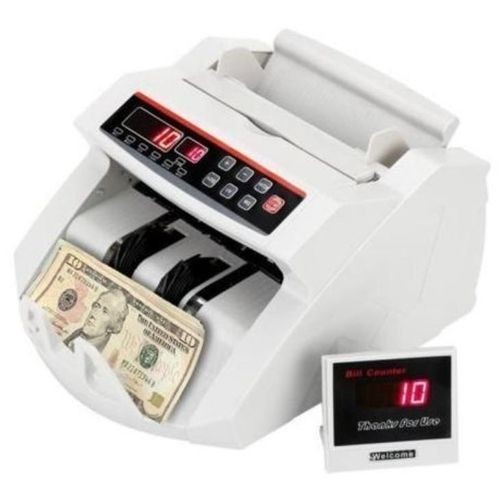 New 2023 Money Cash Counting Bill Counter Bank Counterfeit Detector UV & Mg Machine-Black/White