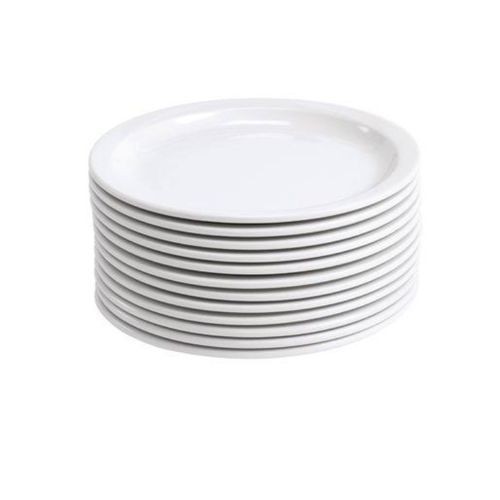Set Of 12pc Melamine Plates - White