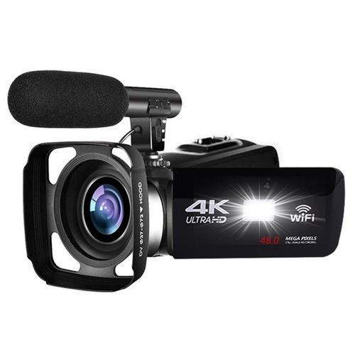 4K HD Night Vision 48MP Home WiFi Live DV Digital Camera, Style:Hood + Microphone