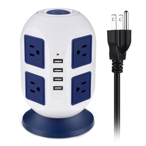 "8-Outlet Tower Surge Protector with 4 USB Ports"