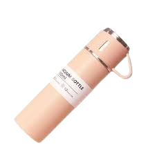 BT53 Stainless Steel 500 ML Vacuum Flask/Bottle/Thermos for Hot and Cold Drinks with Three Cups (Pink)