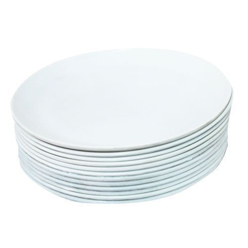 Set Of 12pc Melamine Dinner Plates - White