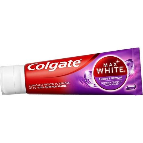 Colgate Max White Purple Reveal Instant Teeth Whitening Toothpaste, With Optic-Color Correcting Technology, 75ml