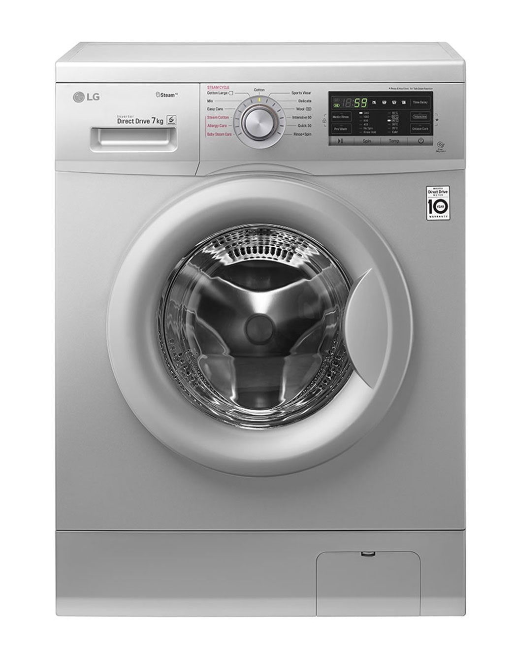 LG 7kg silver washing machine