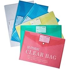 Maxi F/S Clear Bag With Name Card Assorted 6Pc, My Clear Bag, 209A